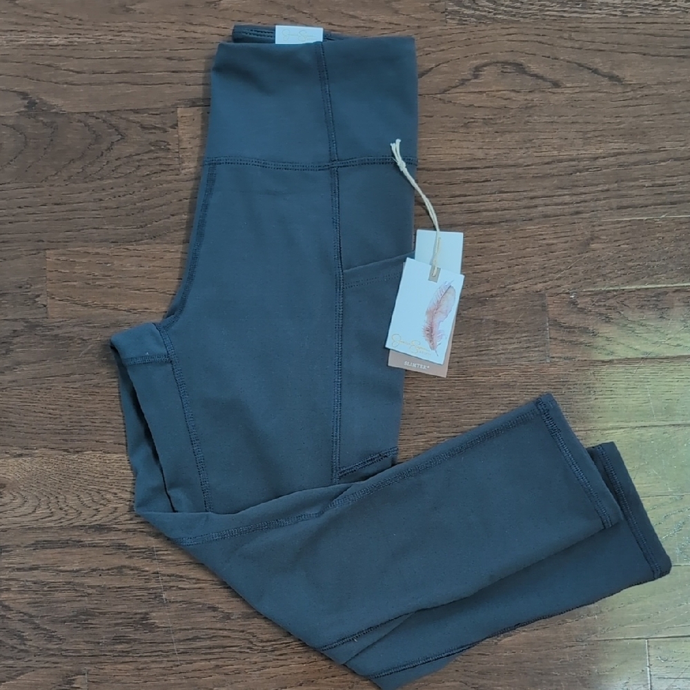 Jessica Simpson Slimtex Support High-Waisted Grey Athletic Leggings Size s